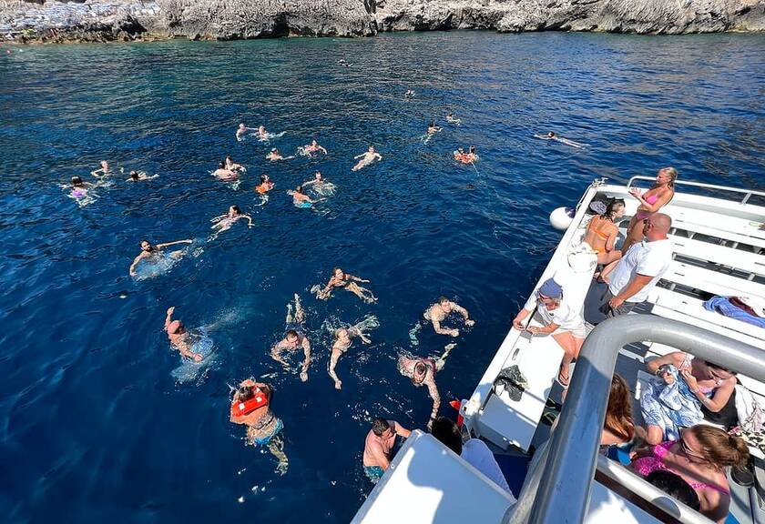 Capri island transport with stop for a swim